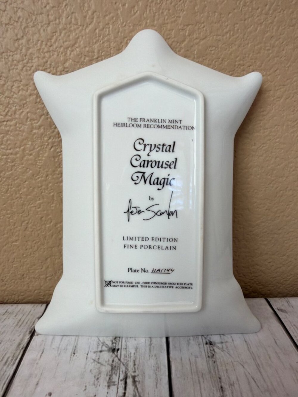Franklin Mint Peter Scanlan Crystal Carousel Magic Plate Ltd Ed Carnival Horse - Picture 10 of 10